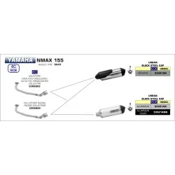 Collecteur catalytique Homologué ARROW 53068KZ Inox pour collecteur d'origine sur Yamaha NMAX 155 2017 et +
