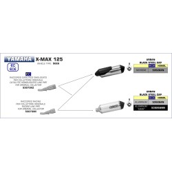 Raccord catalytique Homologué ARROW 53073KZ Inox pour collecteur d'origine sur Yamaha XMAX 125 2018 et +