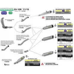 Raccord ARROW 71431MI non catalytique pour collecteur d'origine pour silencieux Race-Tech et Works sur Kawasaki ZX10R 11-15