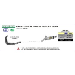 Collecteur Racing ARROW inox 71728MI, non homologué, pour Kawasaki Ninja 1000 SX / Tourer 2020 et +