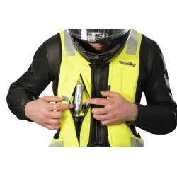 Gilet Airbag moto HELITE TURTLE Hi-Vis (fluo) Electronique