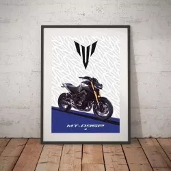 Poster affiche Pyramid avec Yamaha MT09 2017 et +