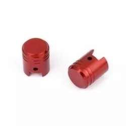 Kyoto - Capuchon de Valve Petit Piston Rouge Vendu par paire