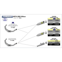 Kit catalyseurs Homologué ARROW 5006996 pour Yamaha MTX 850 Niken 2018 et +