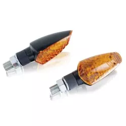 Clignotants TIP à LED PUIG 6476, homologués, noir et tulipe ambrée