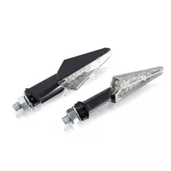 Clignotants SNAKE à LED 5239, homologués, noir et verre transparent