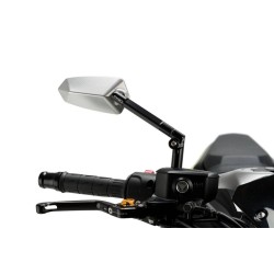 Rétroviseur Droit F1.1 PUIG, Tige noire, Pas de vis universel M10, finition aluminium ou noir