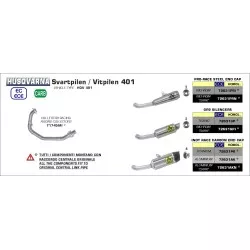 Silencieux PRO-RACE ARROW 72631PRI Nichrom pour Husqvarna Svartpilen / Vitpilen 401 2020 et +