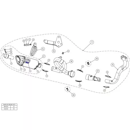 Ligne complète Akrapovic carbone Yamaha MT07, Tracer 700, XSR 700 - S-Y7R2-AFC