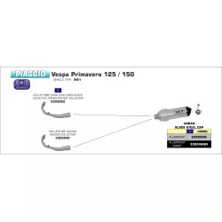Collecteur catalytique ARROW 53050KZ Inox Homologué pour silencieux Urban sur Piaggio Vespa Primavera 125 /150 2014-2016