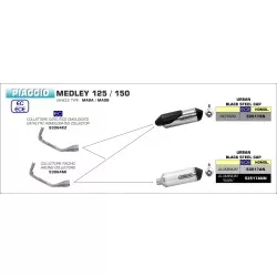 Collecteur catalytique ARROW 53064KZ Inox Homologué pour silencieux Urban sur Piaggio Medley 125 et 150 2016 et +