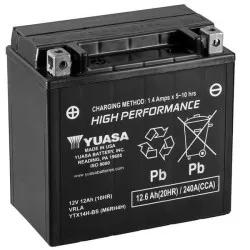 Batterie Yuasa YTX14H-BS SLA AGM - Sans Entretien - Prête à l'emploi.