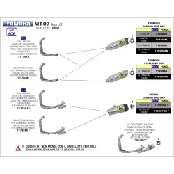 Collecteur Racing 71758MI ARROW pour Yamaha MT07 2021 et +