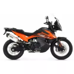 Silencieux RACE-TECH ARROW 71904AK aluminium embout Carbone pour KTM 790 Adventure / R 2019 et +, 890 Adventure 2021 et +