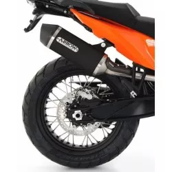 Silencieux RACE-TECH ARROW 71904AKN aluminium "dark" noir embout Carbone pour KTM 790 Adventure / R 19 et +, 890 Adventure 21 et