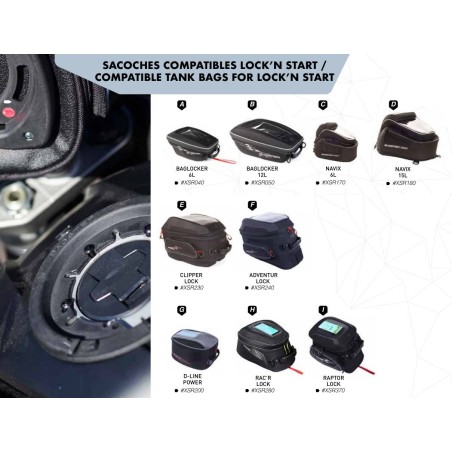 Fixation de réservoir LOCK'N START STANDARD XAC540 pour sacoche de réservoir Bagster