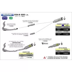 Silencieux THUNDER ARROW 71772AK Aluminium embout Carbone pour Suzuki GSXR600 et GSXR750 2011-2016
