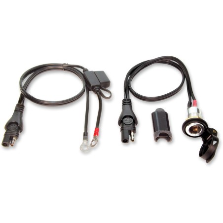 OptiMATE CABLE O-18 : Prise MOTO en métal, montage sur panneau, avec câble de batterie