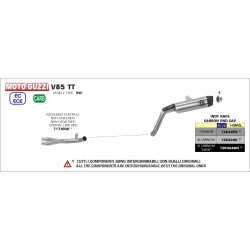 Silencieux INDY RACE ARROW 72632AKN Aluminium Dark embout carbone pour Moto Guzzi V85TT 2019 et +