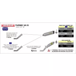 Raccord Homologué 71406KZ Inox pour Aprilia Tuono V4R / V4R APRC 2011-2015
