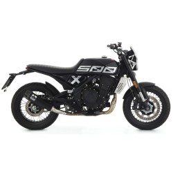 Silencieux REBEL ARROW 74508RB Inox "Dark" noir embout carbone pour Brixton CrossFire 500 X 2021 et +