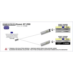 Silencieux STREET THUNDER ARROW 71780PK Titane embout carbone pour Hyosung Comet 250GT 2001-2016