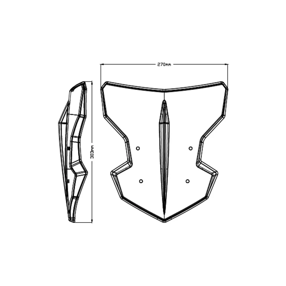 Puig Flanker Windschutzscheibe Transparent - Sportliches Design & Bessere Aerodynamik Für Naked Bikes