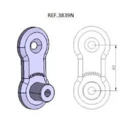 Patte de déport 3839 Puig pour repose pieds réglables 40mm