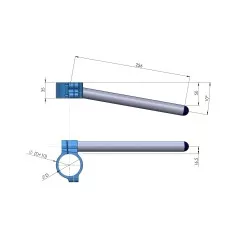 Demi-guidon Ø 35 mm, type Sport PP Tuning, noir ou argent