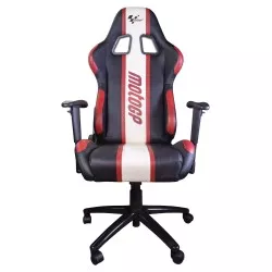 Fauteuil / Siège type paddock pilote MotoGP aux couleurs MotoGP noir, rouge et blanc