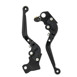 Myra - Kit Leviers de Frein et d'Embrayage CNC Réglables et Repliables - Anodisés Noir MOTO YAMAHA