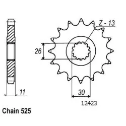 Sifam - Pignon 16 Dents - Pas 525 - Similaire JTF1591