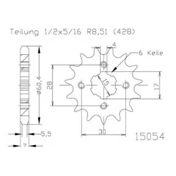 Esjot - Pignon - 428 - 12 Dents - Similaire JTF273