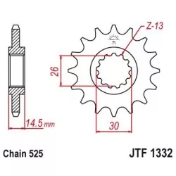 Esjot - Pignon - 525 - 16 Dents - Similaire JTF1332