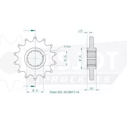 Esjot - Pignon - 525 - 14 Dents - Similaire JTF1370