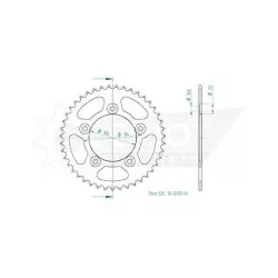 Esjot - Couronne Acier - 520 - 43 Dents - Made in Germany