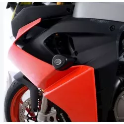 Tampons de protection R&G RACING Aero noir pour Aprilia RS660 2021 et +