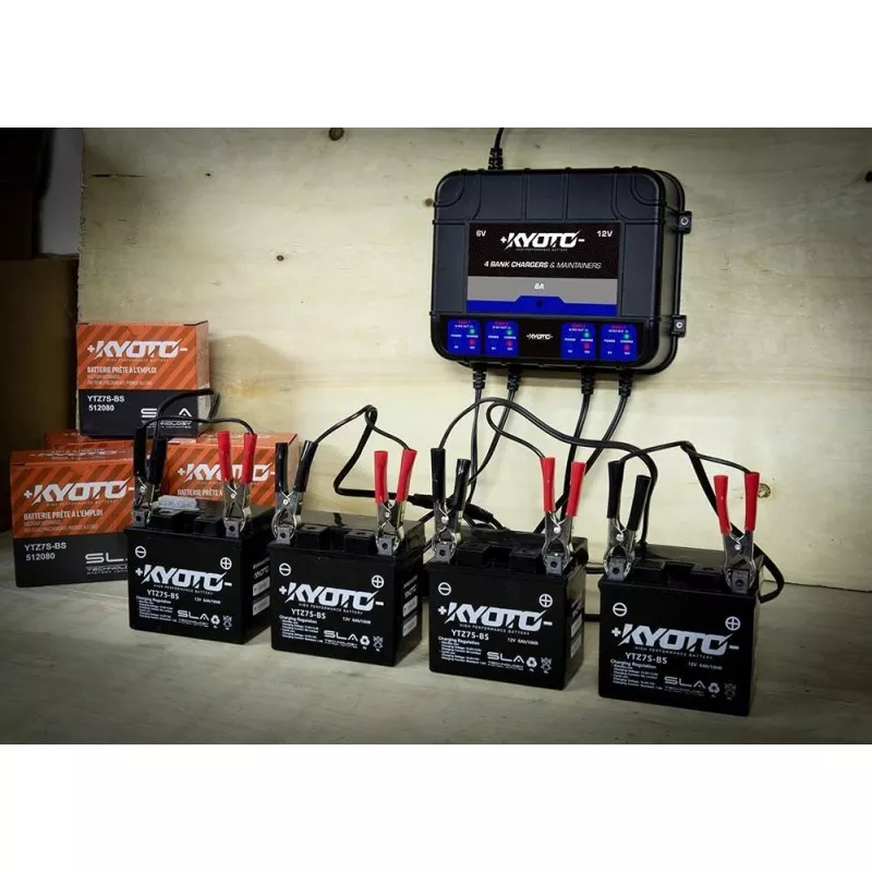 Kyoto - Chargeur Multi-Batteries Moto et Scooter - Pour batterie Acide -  Tech2Roo