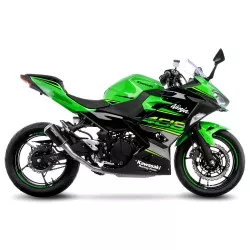 Échappement silencieux Slip-On LeoVince LV-10 inox BLACK EDITION pour Kawasaki Z400 2019 et +, Ninja 400 2018 et +