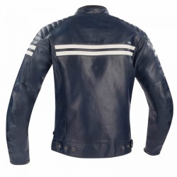 Blouson moto cuir Segura FUNKY Bleu/Blanc