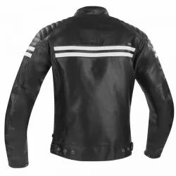 Blouson moto cuir Segura FUNKY Noir/Blanc