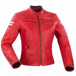 Blouson moto Femme Segura LADY FUNKY Rouge/Blanc