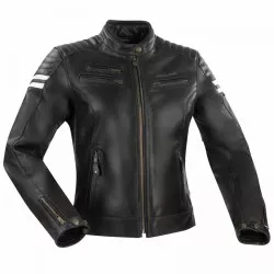Blouson moto Femme Segura LADY FUNKY Noir/Blanc