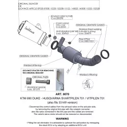 Tube suppresseur de catalyseur non homologué 8081 pour échappement LeoVince et origine
