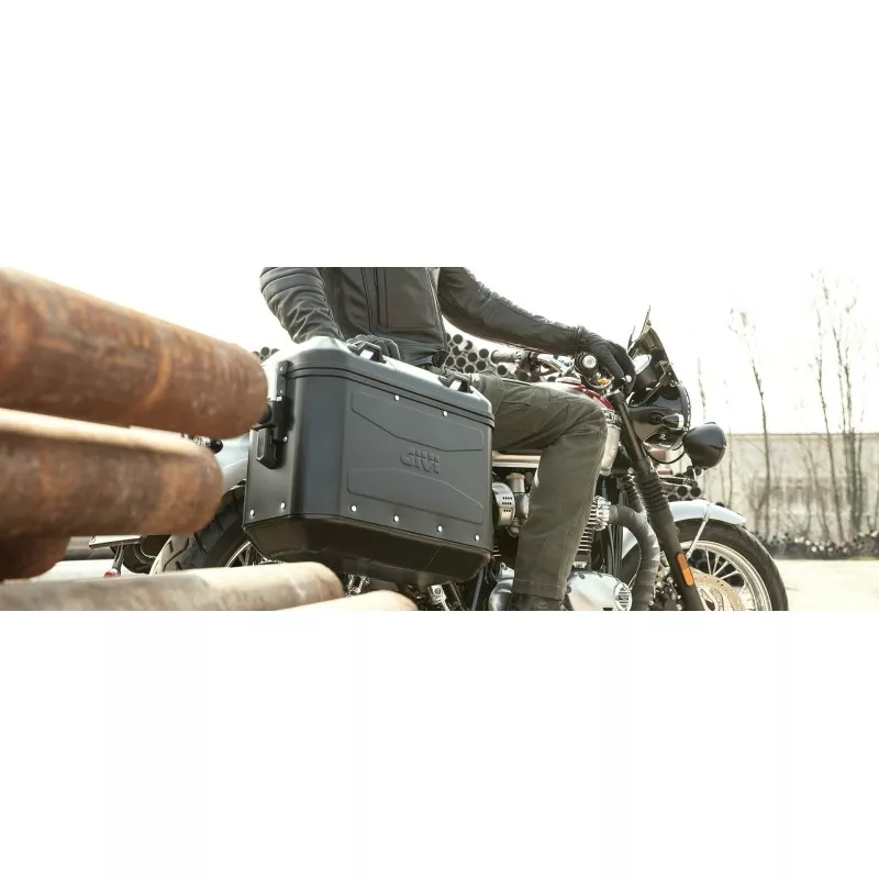 Valise lat rale MONOKEY DLMK36B GIVI Trekker DOLOMITI BLACK LINE 36 litres aluminium noir LA PAIRE