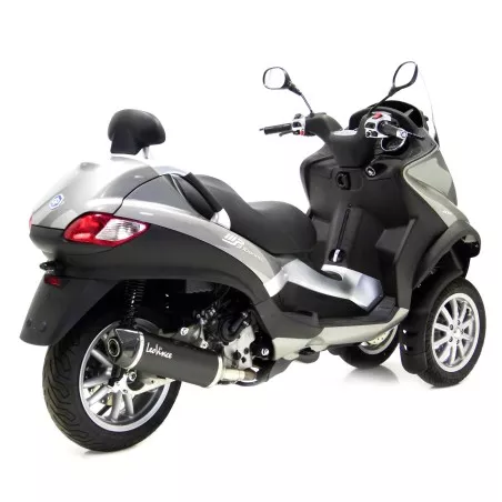 Échappement silencieux Slip-On LeoVince NERO Inox noir pour Piaggio MP3 400 2007-2012, MP3 500 2011-2016