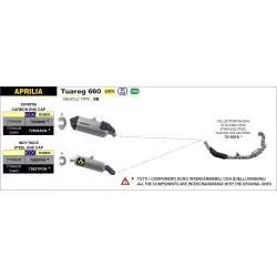 Collecteur racing ARROW inox 72186PD, non homologué, pour Aprilia Tuareg 660 2022-2024