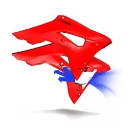 Ecope ouïes de radiateur Cycra Powerflow Rouge pour Honda CRF250R 2018-2021, CRF450R 2017-2020