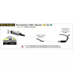 Raccord Racing ARROW 72187PD Inox pour silencieux Sonora sur Harley Davidson1250 Pan America 2020 et +