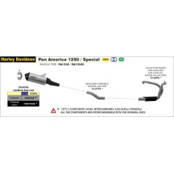 Silencieux SONORA ARROW 72507SKN Titanium "Dark" noir embout carbone pour Harley Davidson1250 Pan America 2020 et +